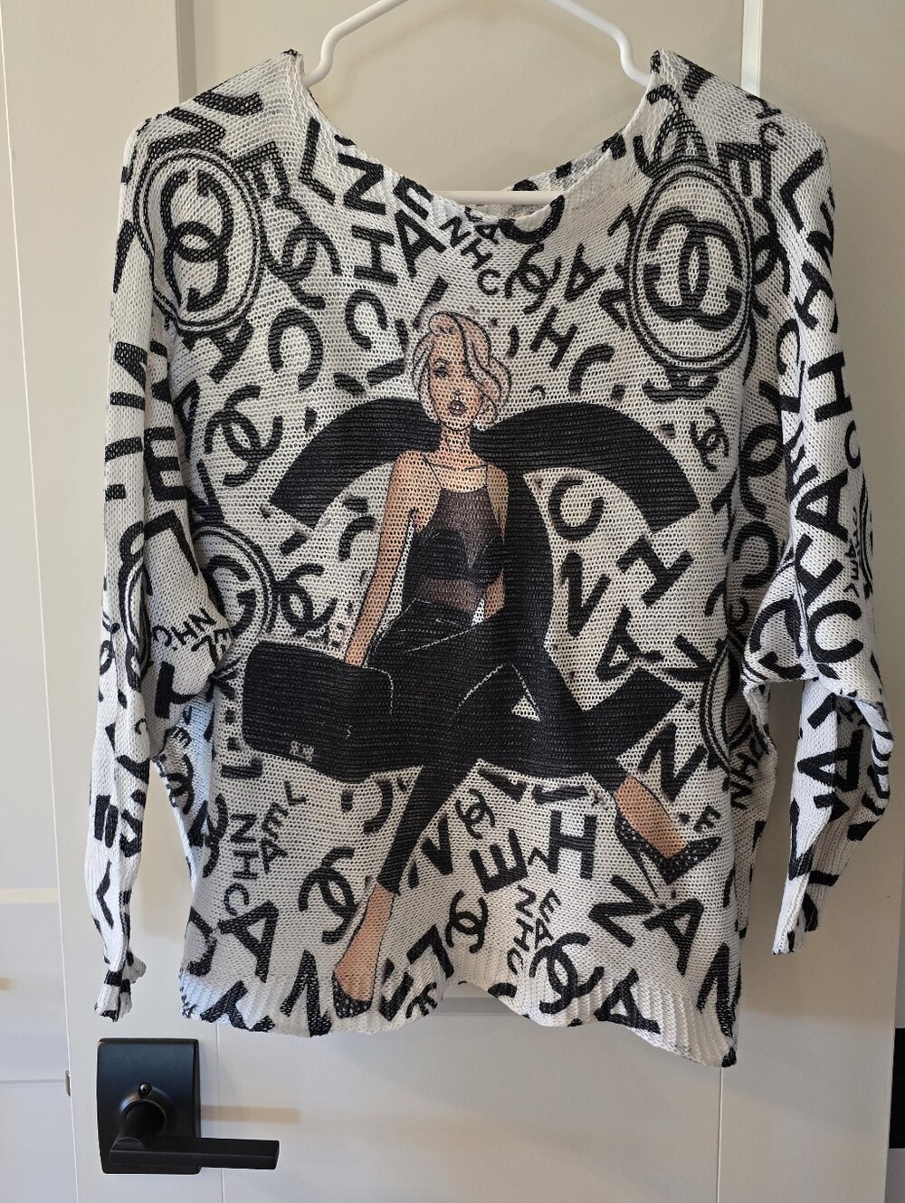 Free For Humanity Made In Italy Open Knit Dolman Sleeve Paris-inspired OS